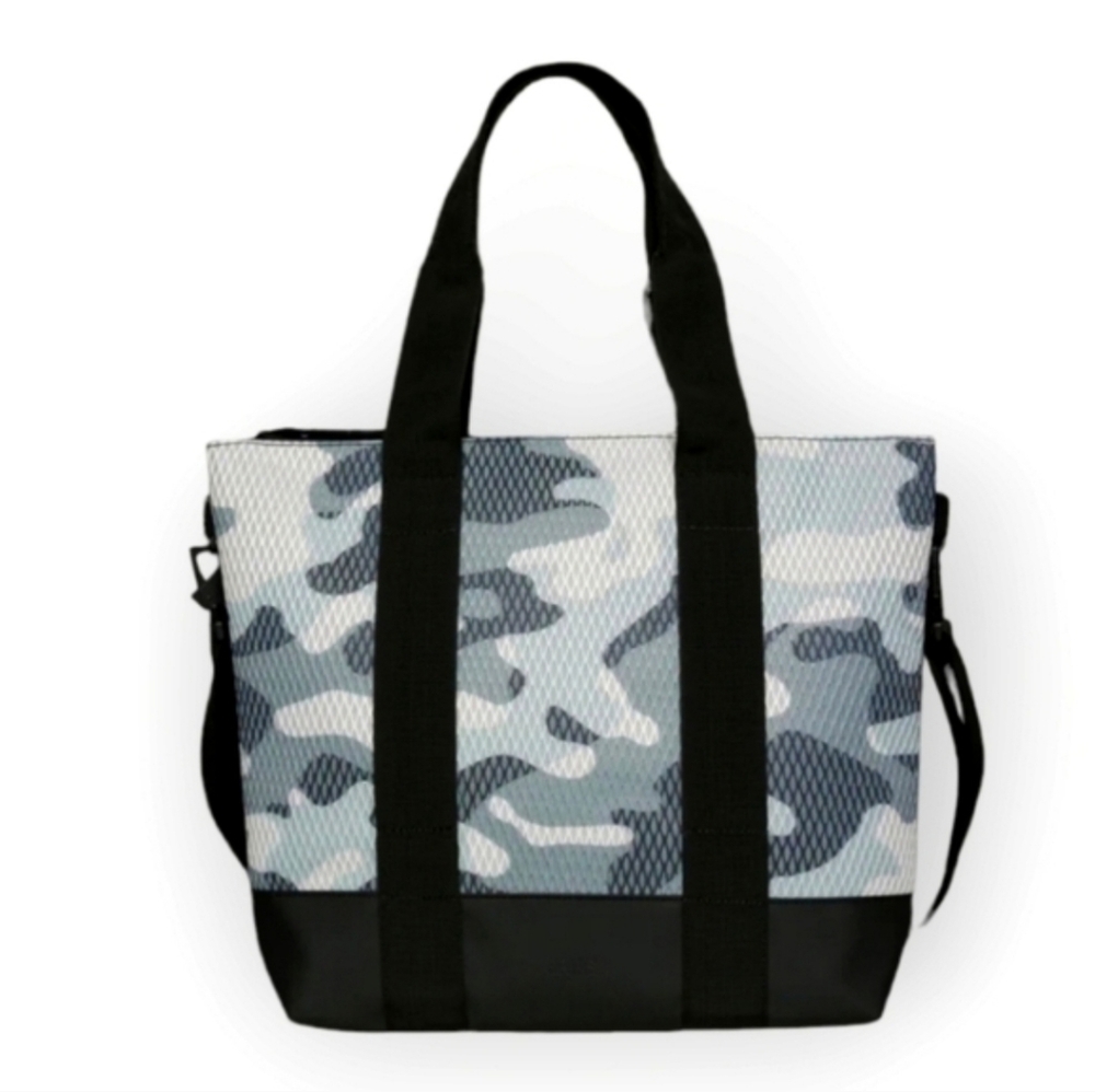 NWT Rains Waterproof Tote Bag Black Camouflage Mesh Adjustable Shoulder‎ Strap
